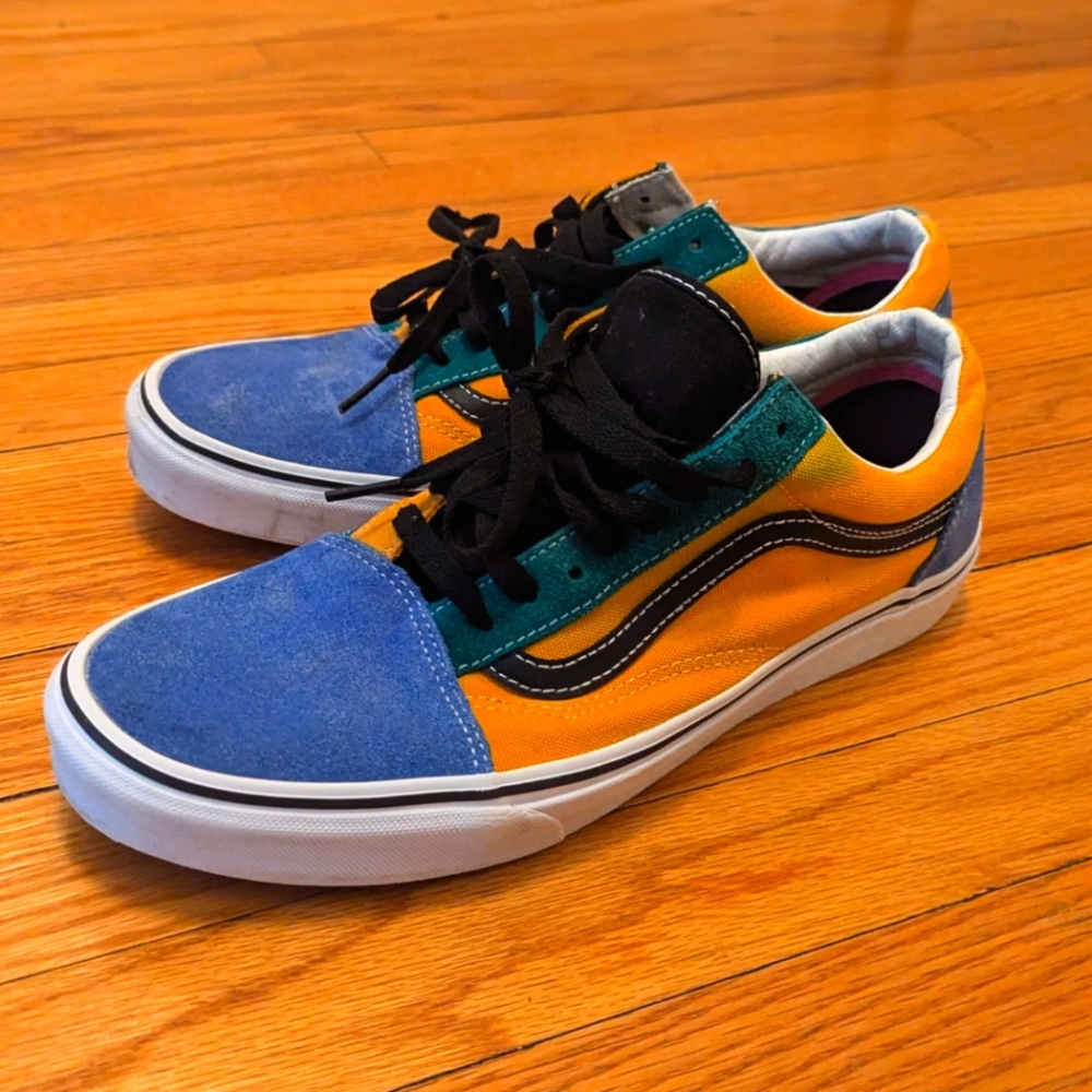 Vans Old Skool "Mix & Match" Yellow, purple, and green - Men's size 11 - Great C